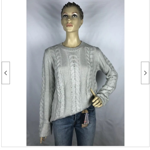 Workshop Republic Clothing Women's Sweater Size Large Chunky Cable Knit Pullover - Picture 2 of 6